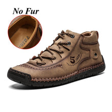 Load image into Gallery viewer, Fashion Men Leather Boots Men&#39;s Warm Fur Snow Boots Winter